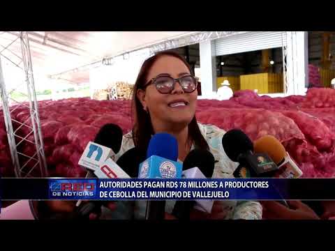 Autoridades pagan RD$ 78 millones a productores de cebolla del municipio de Vallejuelo