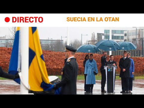 OTAN: La bandera de SUECIA ondea ya en las SEDES de la OTAN como nuevo miembro | RTVE