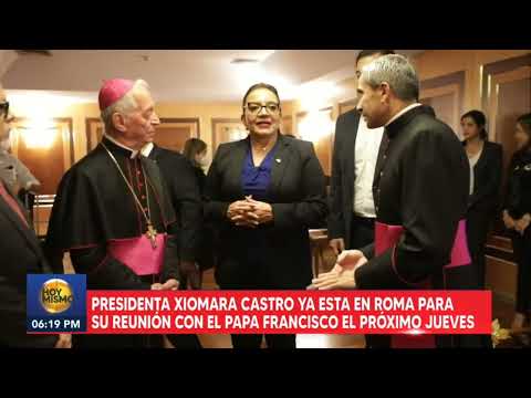 Presidenta Xiomara ya está en Roma, para reunión con el papa Francisco