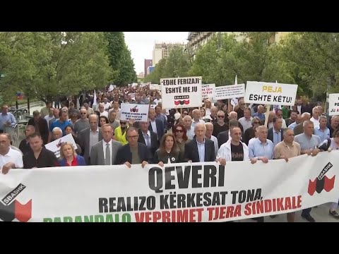 Kosovo May Day protest by education sector for better working conditions