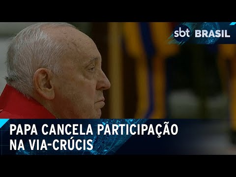 Papa cancela participação na via-crúcis por motivos de saúde | SBT Brasil (29/03/24)
