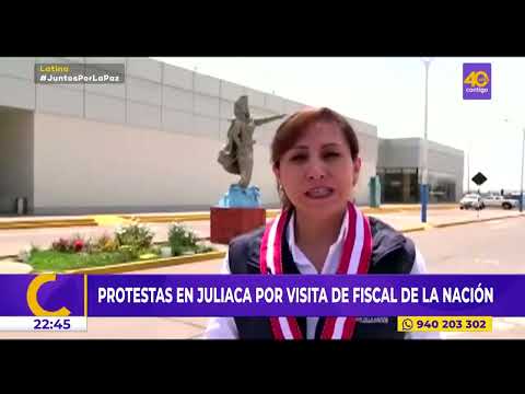 Protestas en Juliaca por visita de fiscal de la Nación, Patricia Benavides