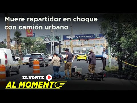 Muere motociclista en choque con camión en Monterrey