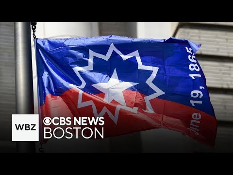 Juneteenth flag raised at Boston City Hall Plaza