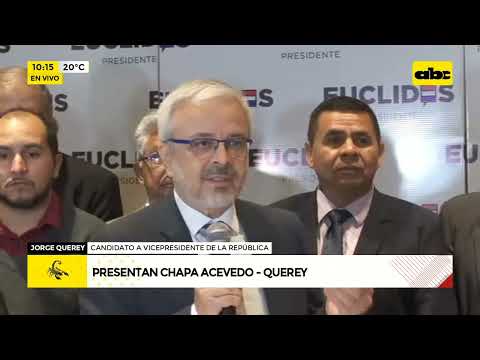 Euclides Acevedo oficializa candidatura presidencial con Querey como dupla
