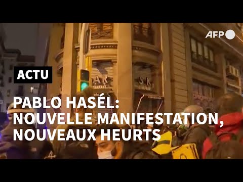 Pablo Hasél: septième nuit de mobilisation à Barcelone | AFP