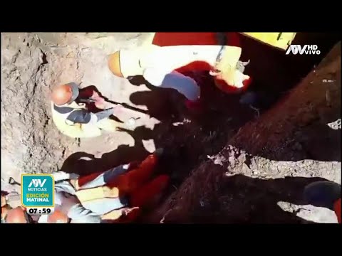 Huánuco: Derrumbe sepulta a obrero y casi acaba con su vida