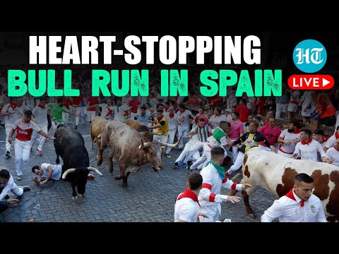 Spain Bull Run Live | Huge Crowds Gather For Thrilling Bull Run Festival In Pamplona