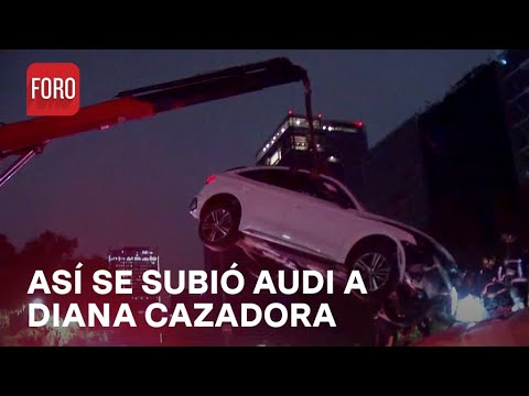 Momento exacto en que camioneta Audi vuela hasta la Diana Cazadora - Las Noticias