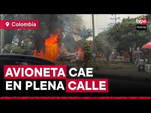Colombia: avioneta de la Fuerza Aérea cae en plena calle de Cali