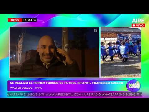 Walter Sueldo, feliz tras la celebración del primer torneo de fútbol infantil Francisco Sueldo