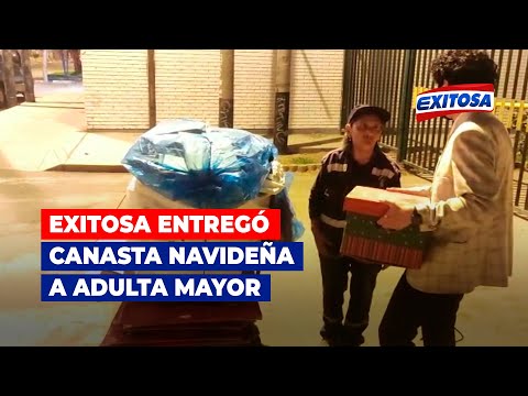 San Luis: Exitosa entregó canasta navideña a una adulta mayor, quien se dedica al reciclaje