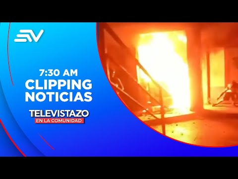 Reos se amotinaron anoche y quemaron colchones | Televistazo | Ecuavisa