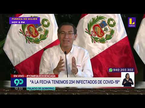 Subió a 234 la cifra de infectados por coronavirus en Perú informó el presidente Martín Vizcarra