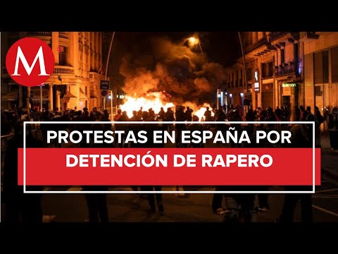 En Barcelona, persisten disturbios tras detención de Pablo Hasél