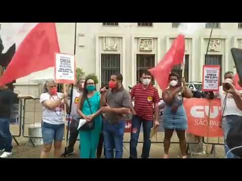 Luiz Claudio Marcolino em fala no ato do Dia Nacional de Luta contra PEC 32