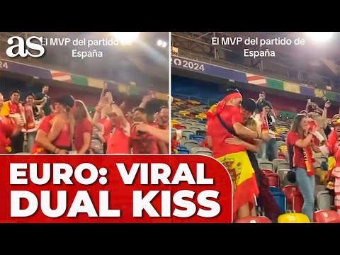 SPANISH FAN´S dual KISS STEALS SPOTLIGHT after SPAIN’S VICTORY over Albania