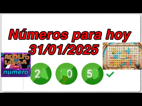 NÚMEROS PARA HOy 31/01/2025 hoy 31-enero/2025