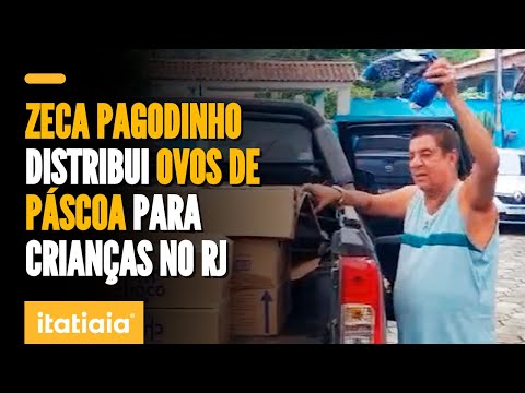 ZECA PAGODINHO DISTRIBUI OVOS DE PÁSCOA PARA CRIANÇAS NO RIO DE JANEIRO