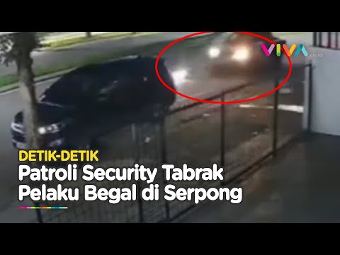 VIDEO Kawanan Begal Kocar-kacir Ditabrak Mobil Patroli