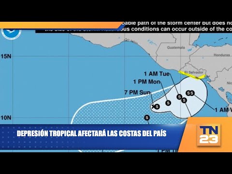 Depresión tropical afectará las costas del país