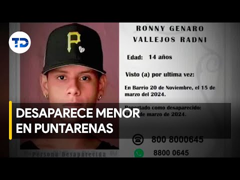 Menor de 14 años desaparece en Puntarenas
