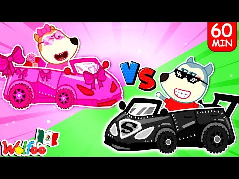 Rosa vs. Negro: ¿Qué Coche de Juguete Elegirás? Desafío Para Niños  Wolfoo En Español