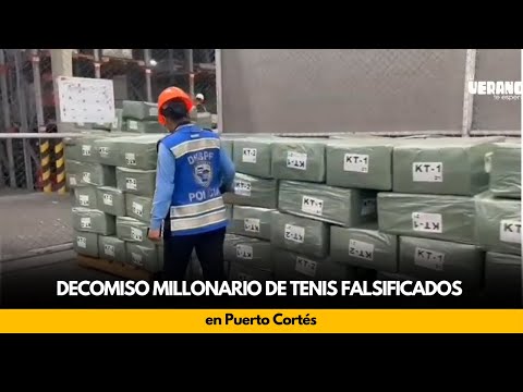 Decomiso Millonario de Tenis Falsificados en Puerto Cortés