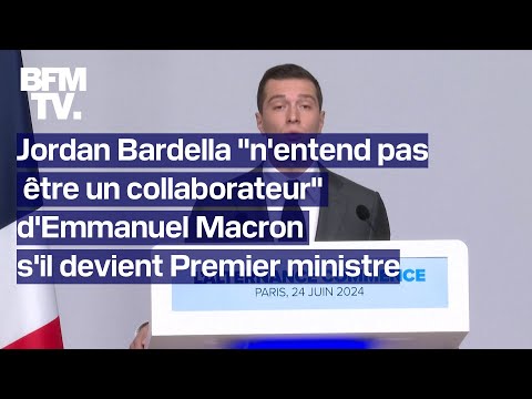 Jordan Bardella: Je n'entends pas être le collaborateur d'Emmanuel Macron