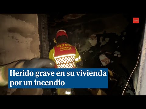 Herido de gravedad un hombre en el incendio de su vivienda en Alcorcón, Madrid