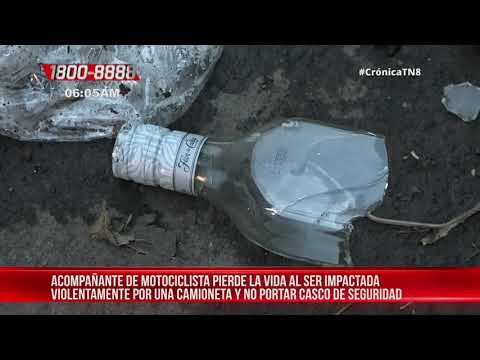 Fuerte colisión deja una mujer fallecida en la carretera sur - Nicaragua