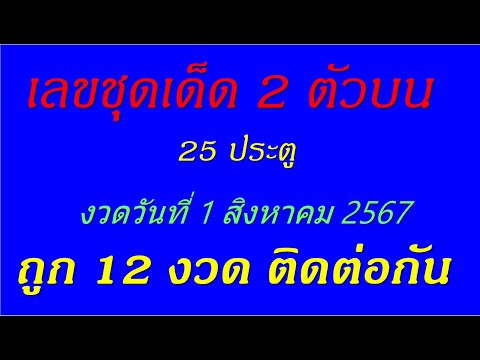 เลขชุด2ตัวบน25ประตูนงวดวั