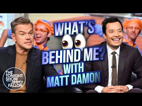 What's Behind Me? with Matt Damon | The Tonight Show Starring Jimmy Fallon