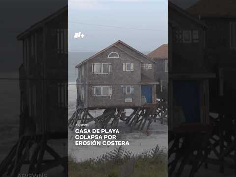 Casa de playa colapsa por erosión costera - N+ #Shorts