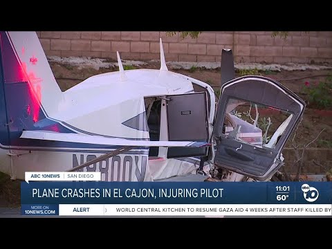 Pilot hospitalized after plane crashed in El Cajon neighborhood