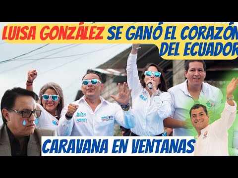 CARAVANA de LUISA GONZÁLEZ, la favorita en estas elecciones anticipadas de Ecuador, según encuestas