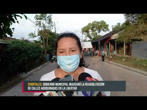 Inauguran rehabilitación de calles adoquinadas en La Libertad - Nicaragua
