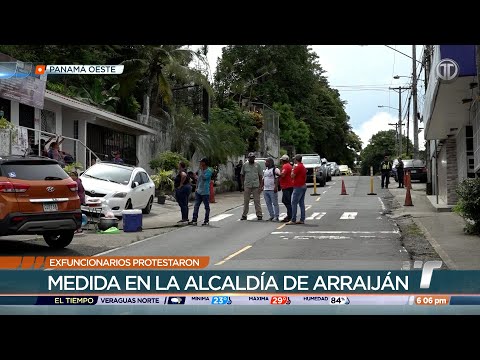 Extrabajadores protestan en el Municipio de Arraiján para exigir pagos pendientes