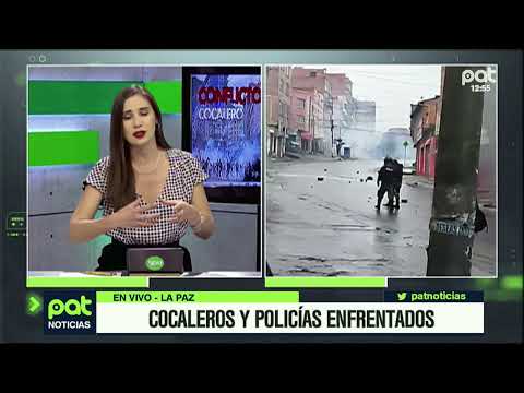 Cocaleros y Policías enfrentados en la ciudad de La Paz