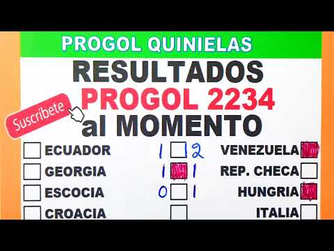 Progol 2234 Resultados al Momento DOMINGO 23 |   progol 2234  | progol Revancha 2234