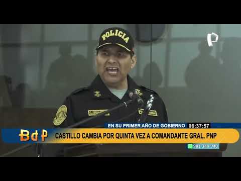 Pedro Castillo cambia por quinta vez al comandante general de la Policía Nacional (2/2)