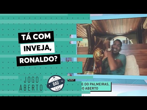 Baú do Jogo Aberto | Zoeira Jogo Aberto: Rony, do Palmeiras, mostra taça e provoca Ronaldo Giovaneli