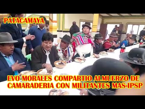 ASI COMPARTIO ALMUERZO EVO MORALES JUNTO MILITANTES DEL MAS-IPSP DE PATACAMAYA...