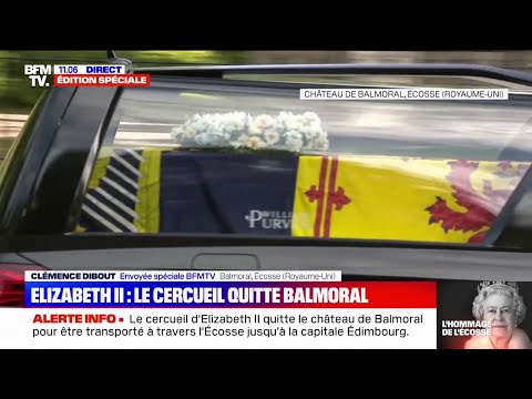 Le cercueil d'Elizabeth II quitte le château de Balmoral en Écosse