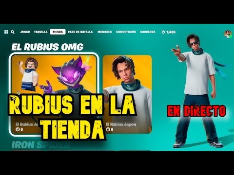 SKIN EN LA TIENDA RUBIUS X FORTNITE // DIRECTO