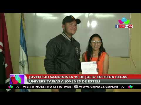 Juventud Sandinista 19 de Julio entrega becas universitarias a jovenes de Estelí
