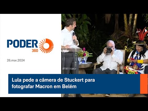 Lula pede a ca?mera de Stuckert para fotografar Macron em Bele?m