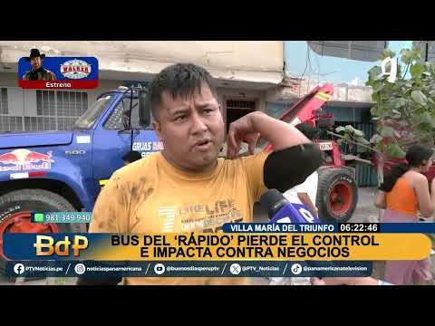 #BDP| VMT: BUS DEL 'RÁPIDO' PIERDE EL CONTROL E IMPACTA CONTRA NEGOCIOS