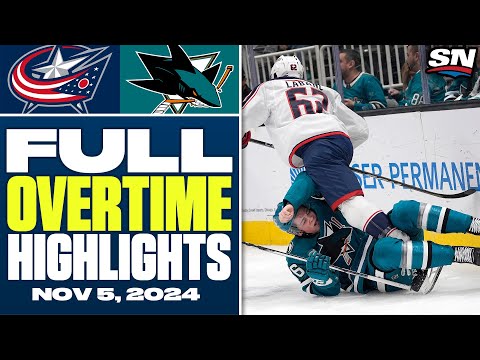 Columbus Blue Jackets at San Jose Sharks | FULL Overtime Highlights - November 5, 2024