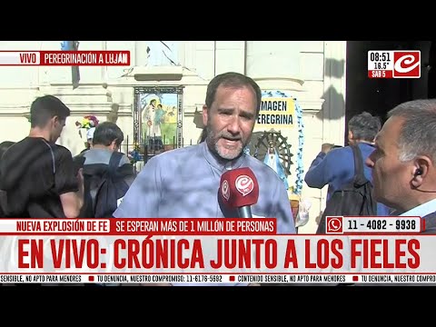 El párroco de San Cayetano ofreció la bendición para a todos los televidentes de Crónica